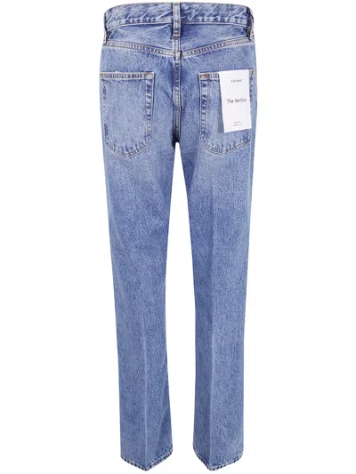 Frame "the Vertical" High Rise Straight Leg Jeans In Multi