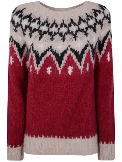 Frantic Fair Isle Wool Sweater In Red