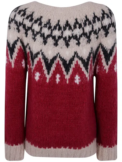 Frantic Fair Isle Wool Sweater In Red