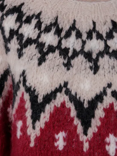 Frantic Fair Isle Wool Sweater In Red