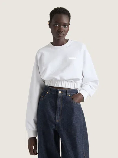 Givenchy Cropped Sweatshirt With Elasticated Waistband In Multi