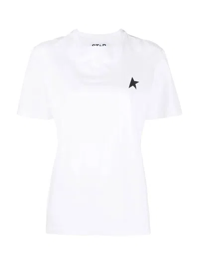 Golden Goose Logo Print Cotton T Shirt In White