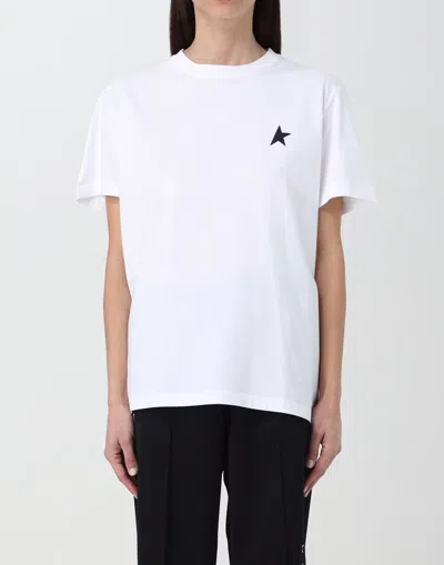 Golden Goose Logo Print Cotton T Shirt In White