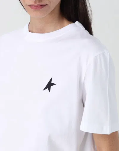 Golden Goose Logo Print Cotton T Shirt In White