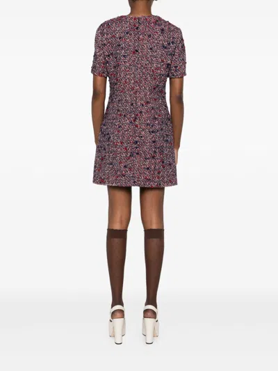 Gucci Textured Wool Dress Featuring Signature Buttons In Multi