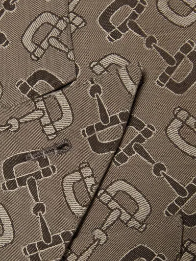Gucci Maxi Horsebit Pattern Cotton Jacket In Neutrals