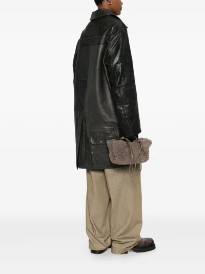 Hereu Mini Bag With Braided Handles And Top Handle In Brown