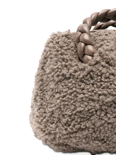 Hereu Mini Bag With Braided Handles And Top Handle In Brown