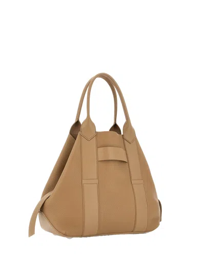 Hogan Handbag With Detachable Strap And Top Handles In Brown