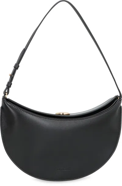 Jacquemus Small Ovalo Bag In Black Leather In Black