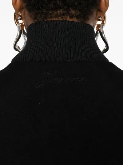 Jacquemus Bomber Le Blouson Pilu Negra Zip In Black