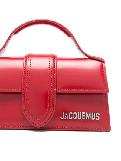 Jacquemus Le Bambino Patent Top-handle Bag In Red