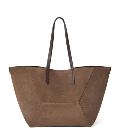 Brunello Cucinelli Medium Suede Bc Duo Tote Bag In Brown
