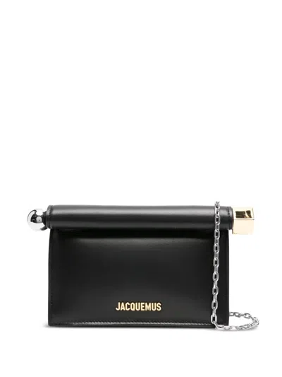 Jacquemus Pochette Rond Negro Esfera Cubo Logo In Black