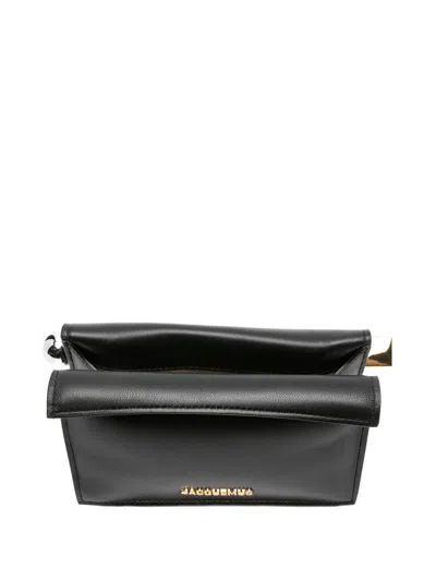 Jacquemus Pochette Rond Negro Esfera Cubo Logo In Black