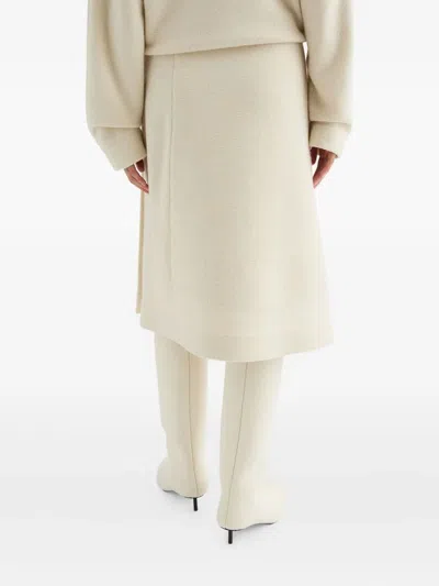 Jil Sander "padded Details" Skirt In Neutral