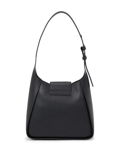 Karl Lagerfeld Hobo Signature Negro Logo Dorado In Black