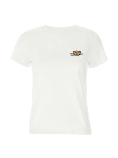 Kenzo Happy Tiger Logo T-shirt In White