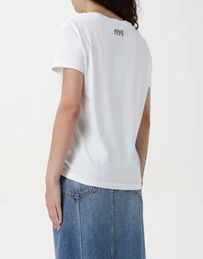 Kenzo Happy Tiger Logo T-shirt In White