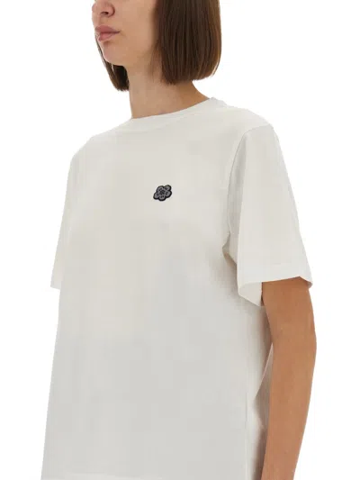Kenzo Relaxing T-shirt With 'boke Flower' Embroidery In White