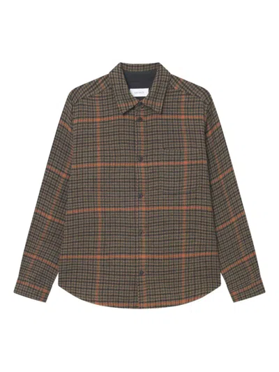 Les Deux Kody Button Front Overshirt In Brown