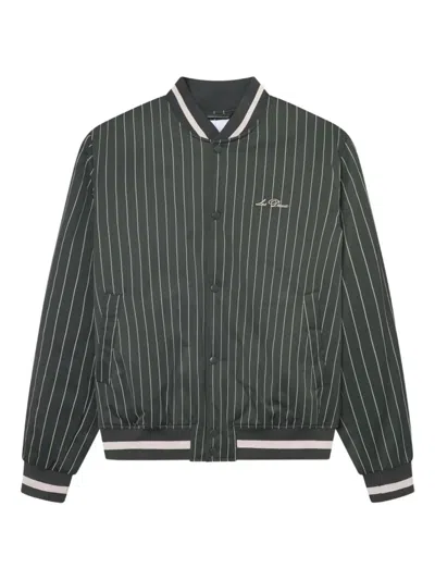 Les Deux "varsity Tech Pinstripe" Jacket In Green