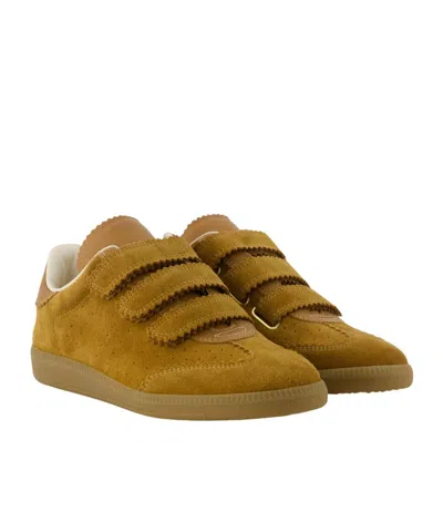 Isabel Marant Beth Leather-trimmed Suede Sneakers In Brown
