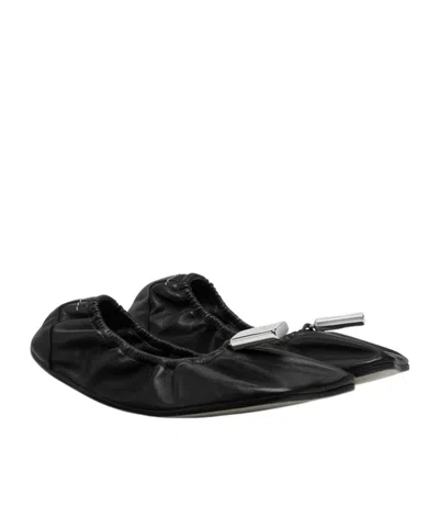 Mm6 Maison Margiela Soft Leather Ballerina Flats With Gathered Edging In Multi