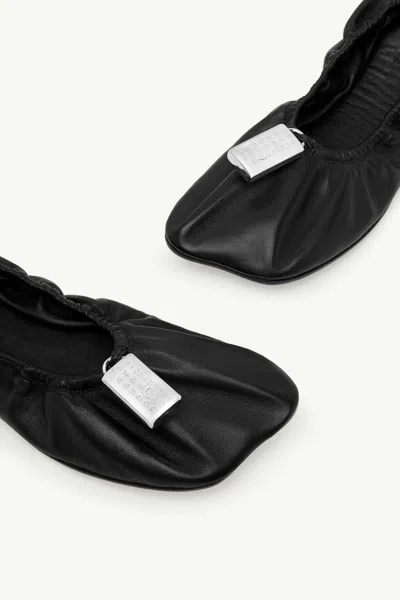 Mm6 Maison Margiela Soft Leather Ballerina Flats With Gathered Edging In Multi