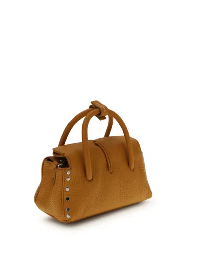 Zanellato Baby Dotta Studded Tote Bag In Brown
