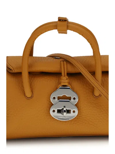 Zanellato Baby Dotta Studded Tote Bag In Brown