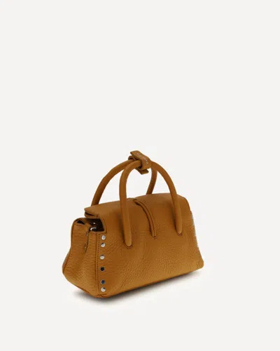 Zanellato Baby Dotta Studded Tote Bag In Brown