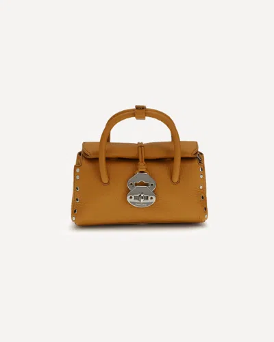 Zanellato Baby Dotta Studded Tote Bag In Brown
