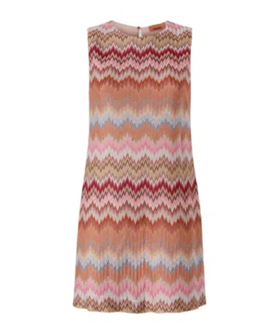 Missoni Mini-abito Senza Maniche In Viscosa Chevron In Multi