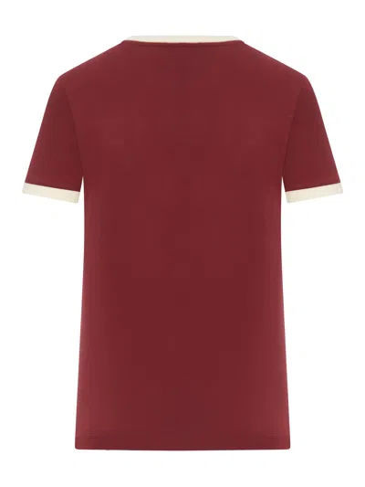 Miu Miu Crew Neck T-shirt In Red