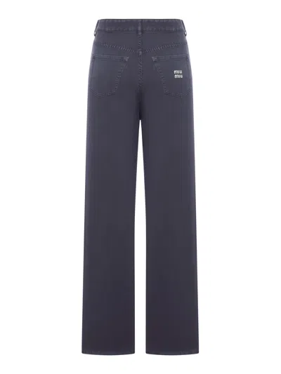 Miu Miu Belt Loop Jeans In Blue