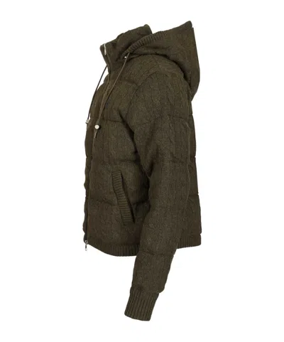 Polo Ralph Lauren Cable-knit Hooded Jacket In Green