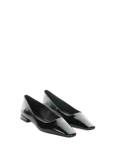 Michael Kors Darrah Crackled Patent Leather Ballet Flat In Black