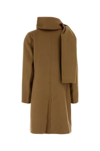 Michael Michael Kors Michael By Michael Kors Camel Wool Blend Coat In Brown