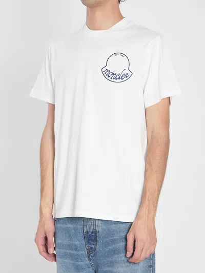 Moncler Printed T-shirt In Cotton In White