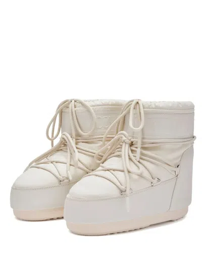 Moon Boot White Synthetic Leather Icon Low Ankle Boots In Neutral