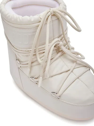 Moon Boot White Synthetic Leather Icon Low Ankle Boots In Neutral