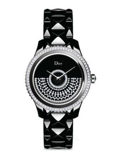 Dior Viii Grand Bal Diamond, Black Mother-of-pearl, Black Ceramic & Stainless Steel Automatic Bracel