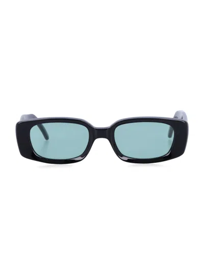 Our Legacy Samhain Rectangular Black Acetate Sunglasses In Blue