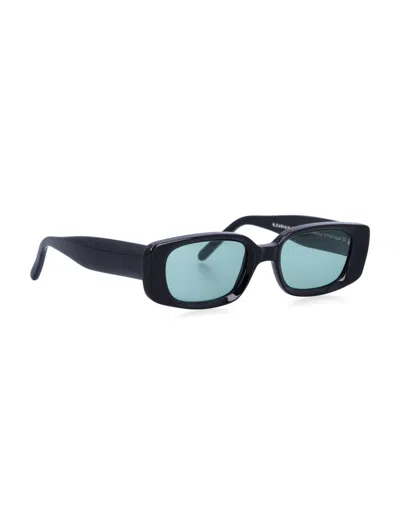 Our Legacy Samhain Rectangular Black Acetate Sunglasses In Blue