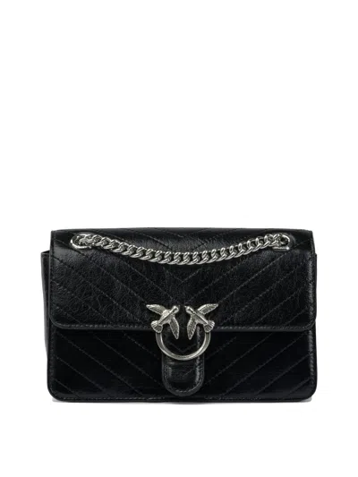 Pinko Medium Love One Light Classic Shoulder Bag In Black