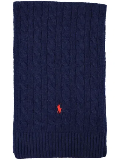 Polo Ralph Lauren Wool Blend Scarf In Blue