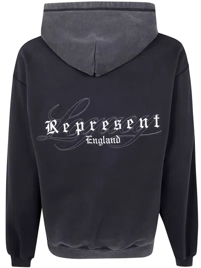 Represent " Legacy Overprint" Hoodie In Black