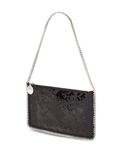 Stella Mccartney Falabella Pochette With Sequins Embroidery In Black