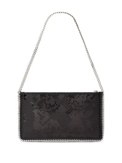 Stella Mccartney Falabella Pochette With Sequins Embroidery In Black